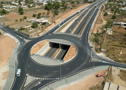 Access road to the airport of Ibiza